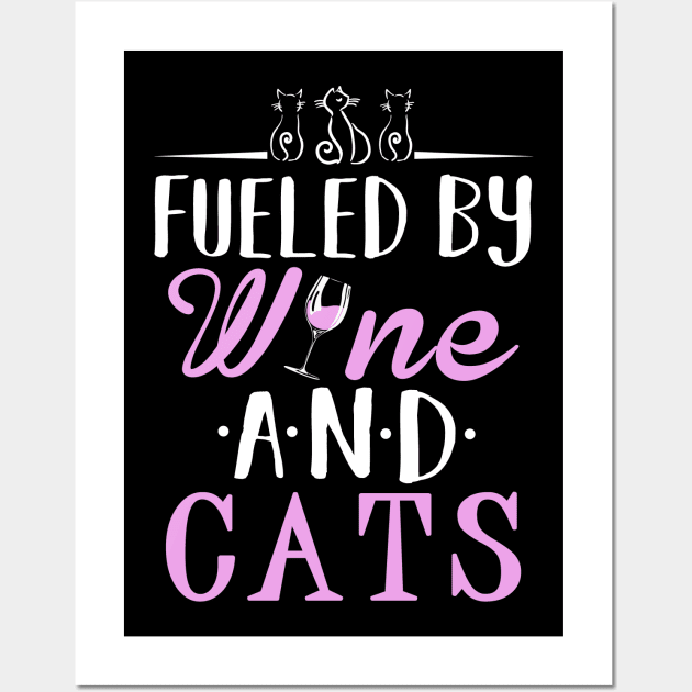 Fueled by Wine and Cats Wall Art by KsuAnn